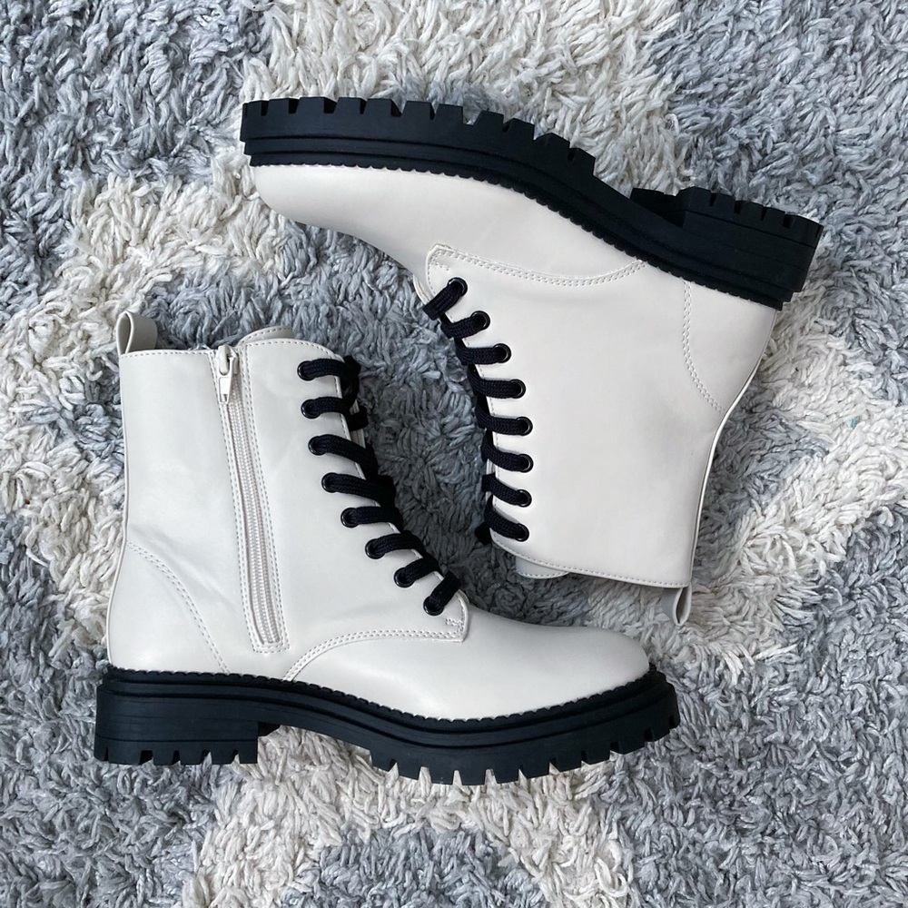 Primark Cream Combat Boots